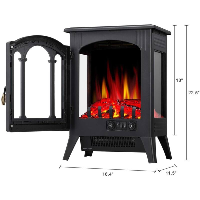 16inch Infrared Electric Fireplace Stove, Freestanding Fireplace Heater
