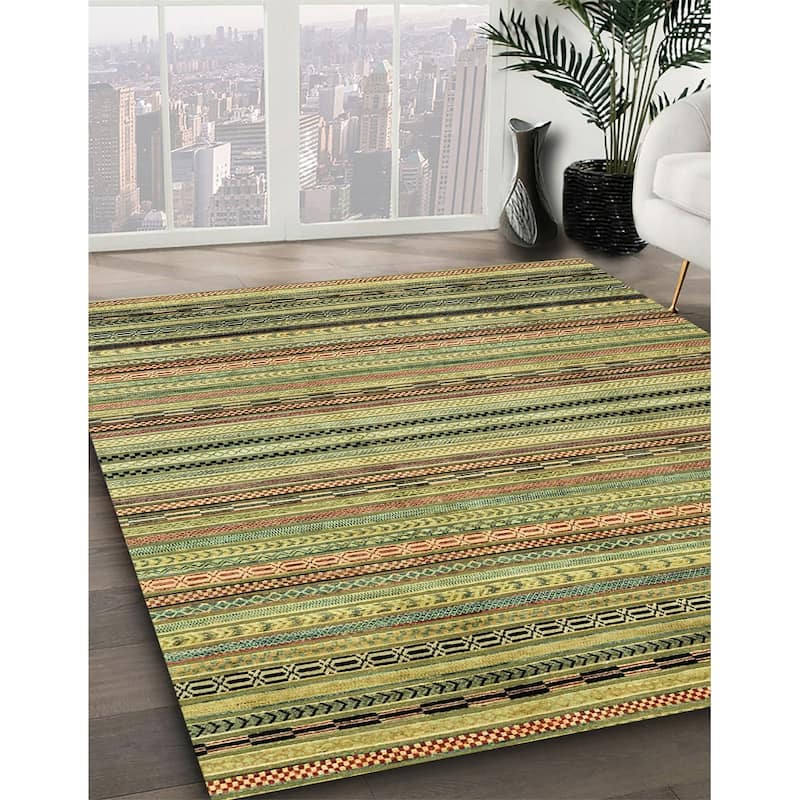 Ahgly Company Machine Washable Abstract Metallic Gold Area Rugs Bed Bath & Beyond 39231443
