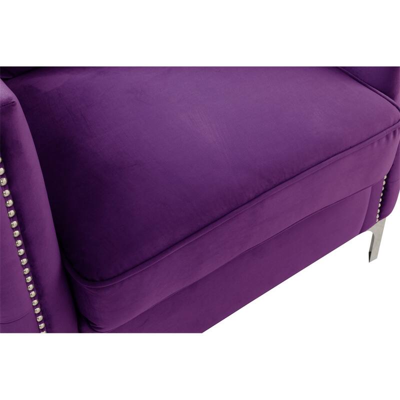 Velvet Sofa with 3 Pillows