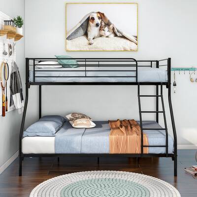 Twin Over Full Metal Bunk Bed with Ladder
