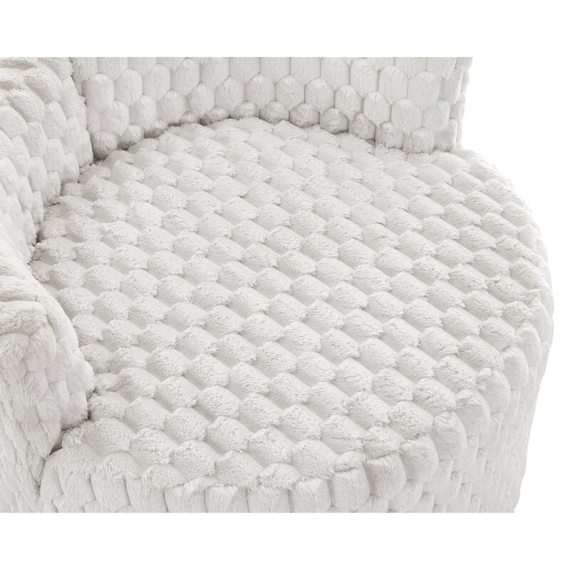 Off White 35" 3D Barrel Chair