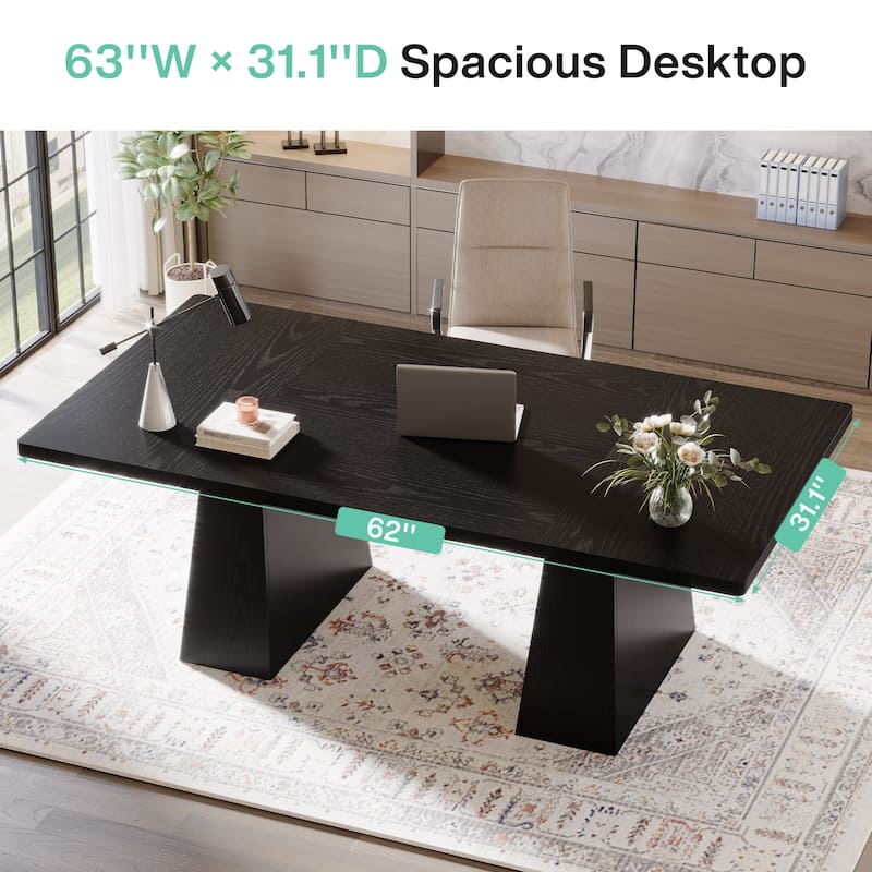 63 Inches Office Desk, Executive Desk for Home Office