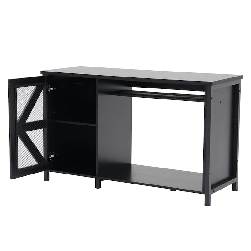 52 Inches Metal Fish Tank Stand With Electrical Outlet For Storage Of Fish Tank Accessories