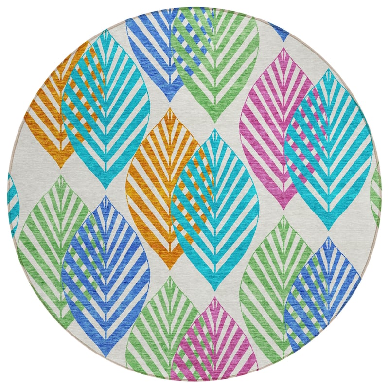 HomeRoots Floral Transitional Rectangle Outdoor Rug
