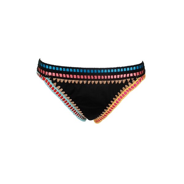Bar Iii Black Be Weave It Cheeky Bikini Bottom XL