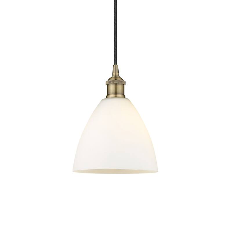 Innovations Lighting 616-1P-10-8 Edison Pendant Edison 8" Wide Mini - Antique Brass / Matte White