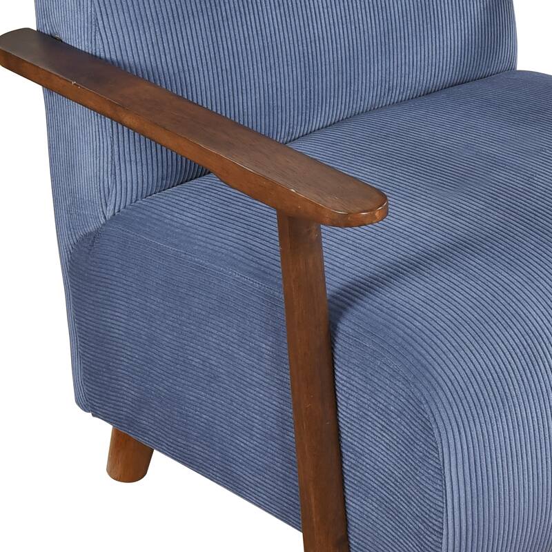 Fedora 28" Corduroy Accent Chair - Solid Wood Arms and Legs