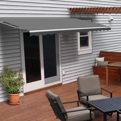 ALEKO Motorized 12'x10' Retractable Outdoor Patio Awning Grey