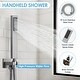 preview thumbnail 19 of 38, Thermostatic Shower System 12" Rainfall Shower Head 3 Way Thermostatic Faucet w/6 Jets