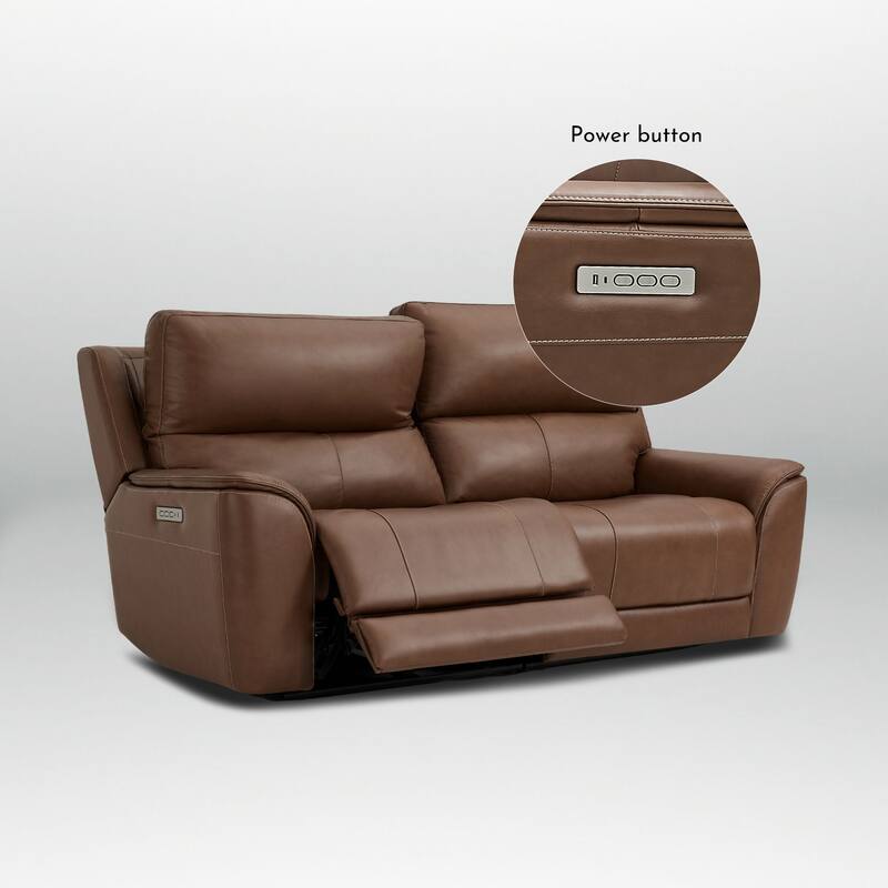 82" W Premium Genuine Leather Triple-Power Double Width loveseat with Zero Gravity, USB & Type-C Ports