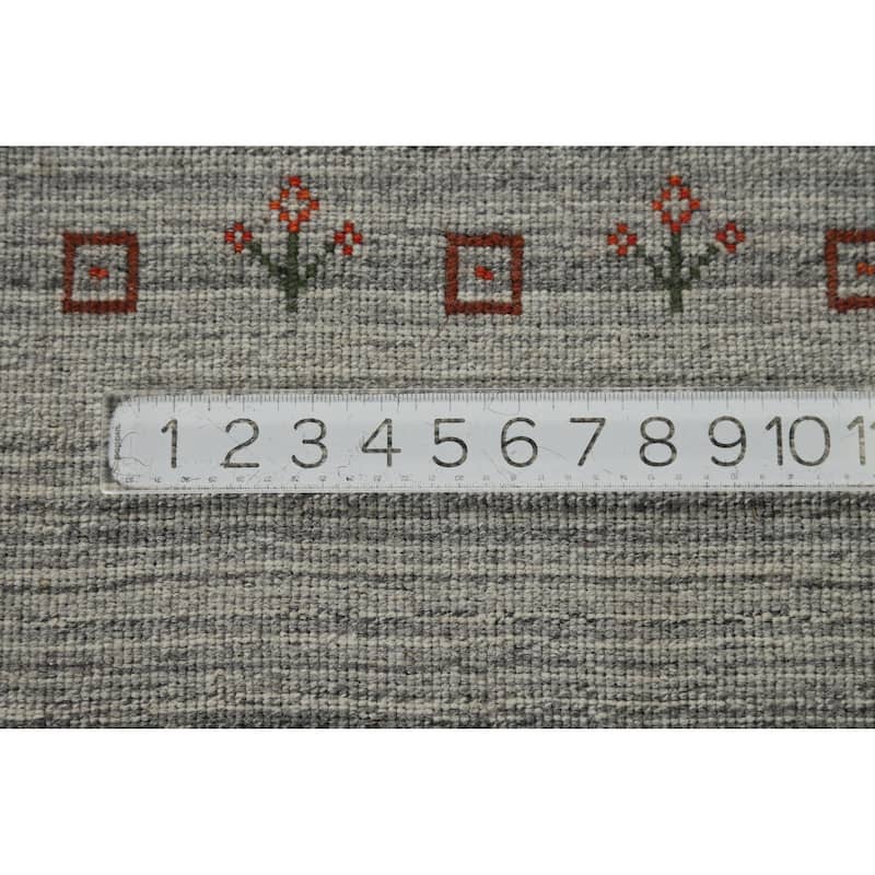 Hand Knotted Oriental 100% Wool Carpet Tribal Animal Pictorial Greys & Charcoal Gabbeh Area Rug - 8' 0'' X 5' 0''