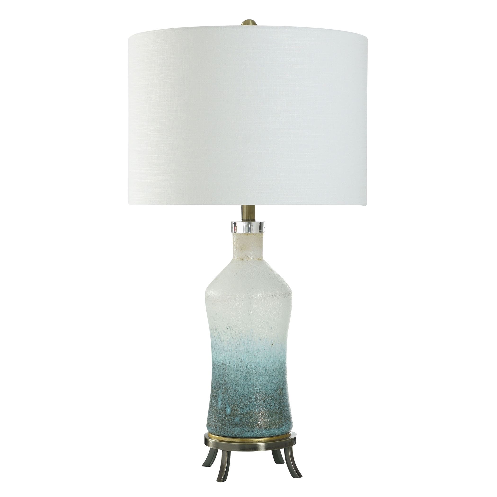 StyleCraft Blue Bows - Glass Table Lamp - White Shade