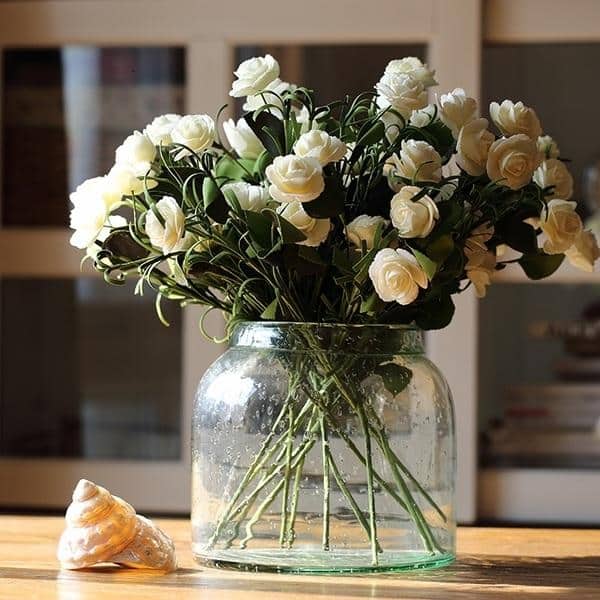 slide 2 of 6, RusticReach Eco PE Camellia Bloom Stem Set in White 16" Tall
