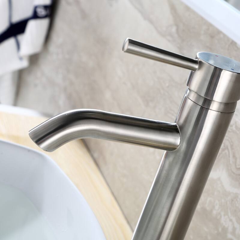 Luxier BSH03-T Single Handle 1-Hole Vessel Bathroom Faucet with Drain