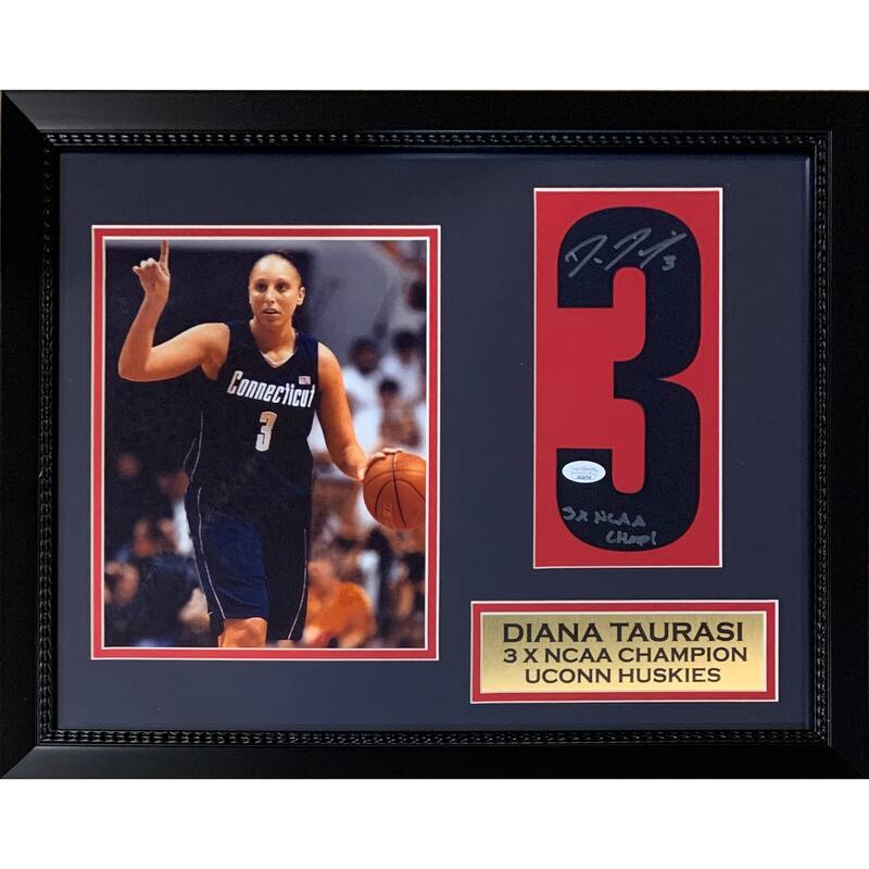 Diana Taurasi Autographed UCONN Connecticut Huskies Basketball Signed Jersey Photo Framed 16x20 Display JSA COA - 8'6" x 11'6"