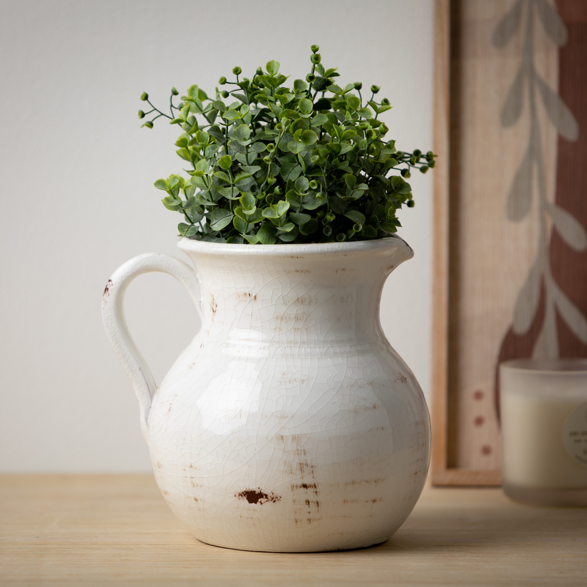 置物 levain Sullivans Glazed Ceramic Pitcher Vase 8