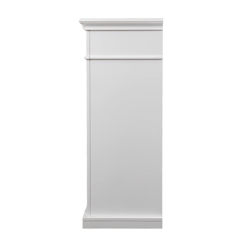 SEI Furniture Blewett Transitional White Wood Electric Fireplace