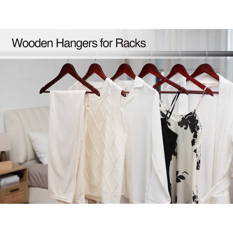 StorageWorks Wooden Clothes Hangers, Hangers for Coats, Shirts, Jackets, Pants, Suits