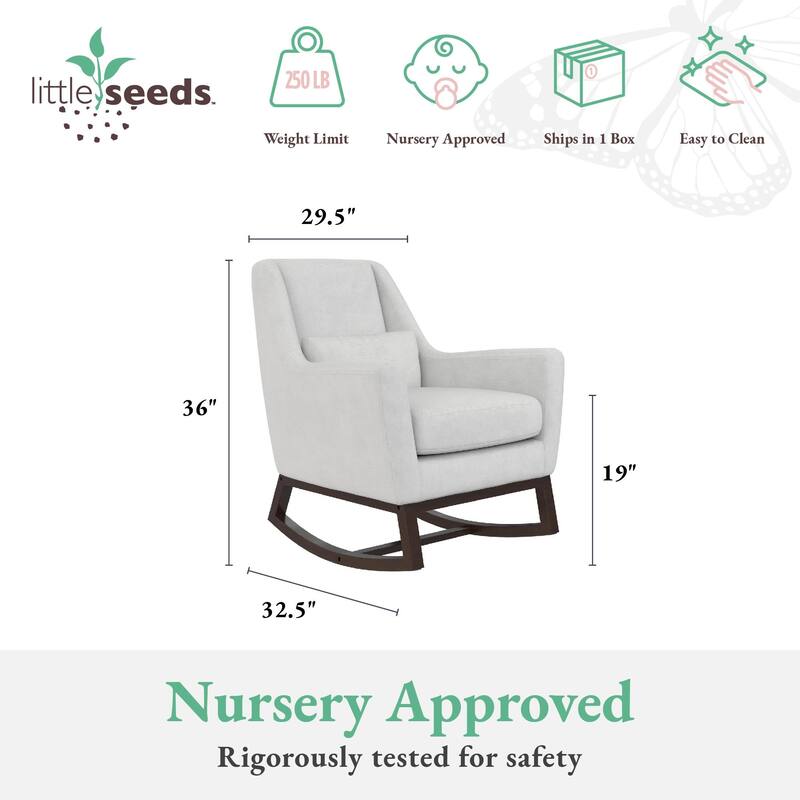 Little Seeds Sophie Mid-Century Rocker with Lumbar Pillow