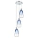 preview thumbnail 33 of 48, Innovations Lighting Endless Possibilities Ballston - Brookhaven Almond - 3 Light 13" Cord Hung Multi Pendant Polished Chrome/Sapphire Blue