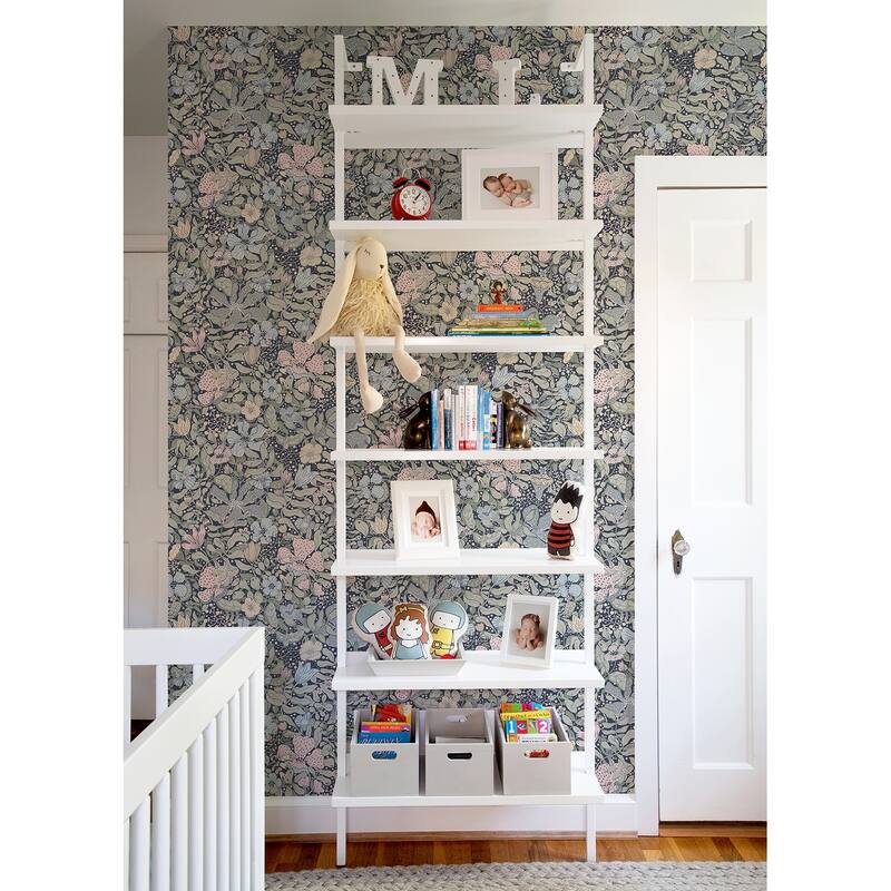 A-Street Prints Midsommar Dark Blue Floral Medley Wallpaper