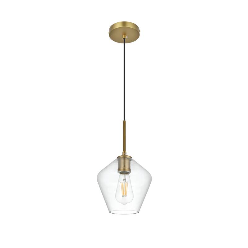 Elegant Lighting Gene Single Light 8" Wide Mini Pendant with Clear