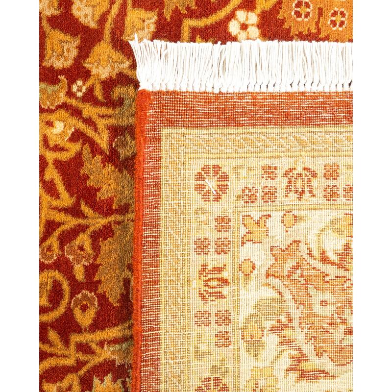 Overton Hand Knotted Wool Vintage Inspired Traditional Mogul Orange Area Rug - 5 x 8