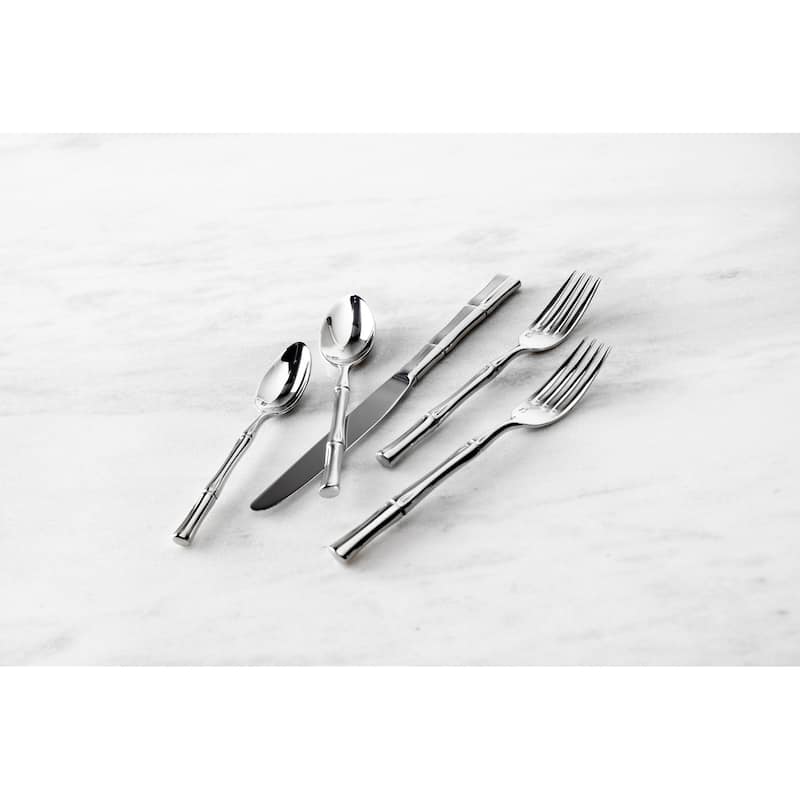 Fortessa Royal Pacific 18/10 Stainless Steel, 5PC Flatware Set (Service for 1), Silver - 5 Piece Set - Silver - Service for 1
