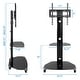 preview thumbnail 5 of 3, Mount-It! Mobile TV Stand with Rolling Casters & Glass Shelving - Fits 32"-55" Displays - Black