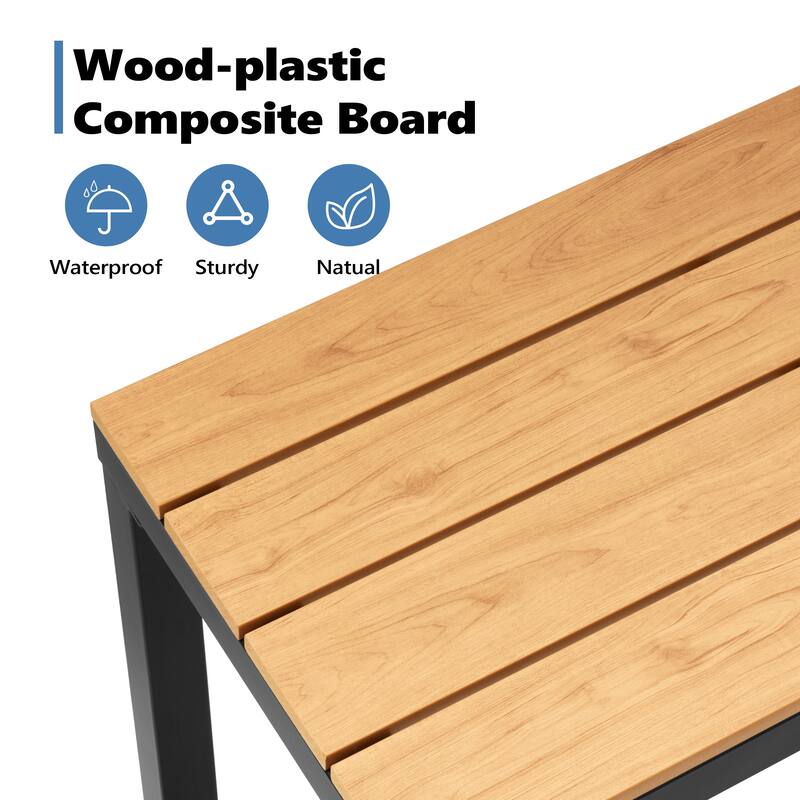 VredHom Outdoor Indoor Patio Rectangular Bar Table Pub Table