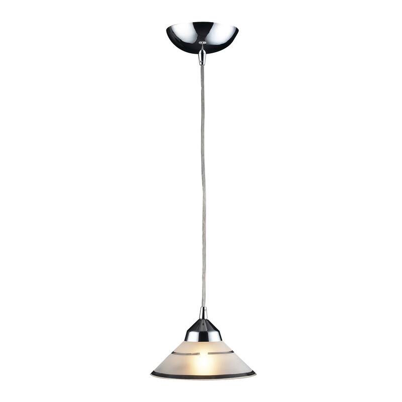 Refraction 7-inch Wide 1-Light Pendant in Polished Chrome with Caribbean Glass - 7in W x 7in D x 4in H - White Glass
