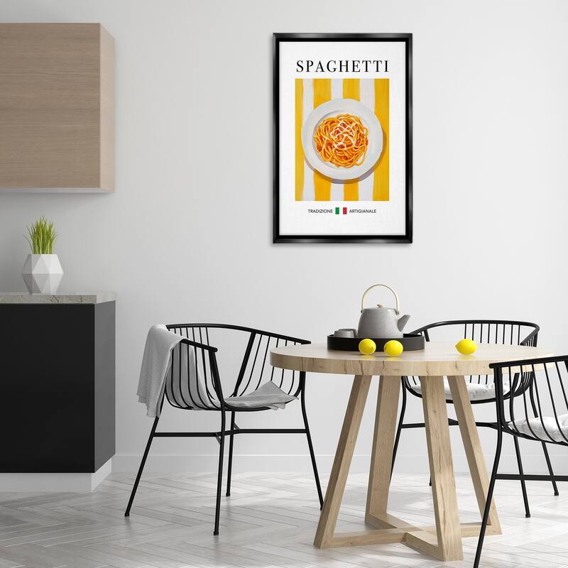 Stupell Traditional Spaghetti Pasta Framed Floater Canvas Wall Art Design By Andreas Magnusson