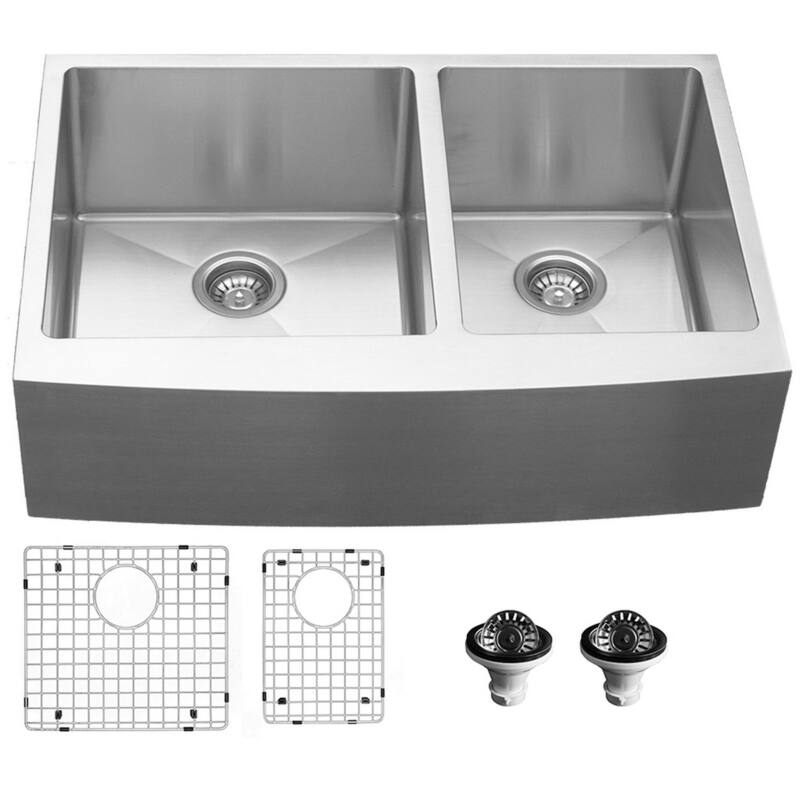 Karran USA EL-86-PK1 Elite 33" Farmhouse Double Basin Stainless Steel - Stainless Steel