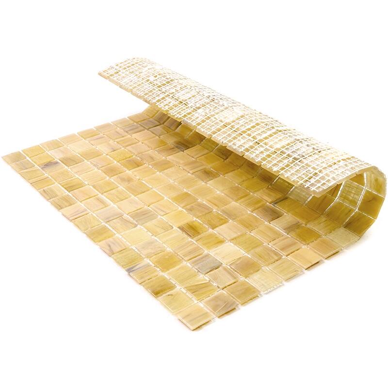 Apollo tile 12" x 12" Celestial Glossy Cream Beige Glass Tile (20 sq ft/case) - 20 Pack