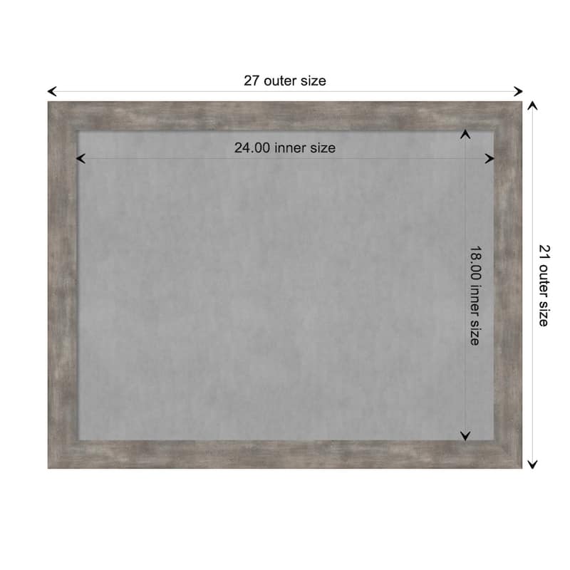 Amanti Art Marred Pewter Framed Magnetic Board - Board Size 24x18