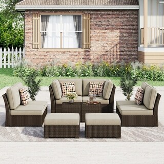 Corvus Oreanne 10-piece Brown Wicker Patio Furniture Set