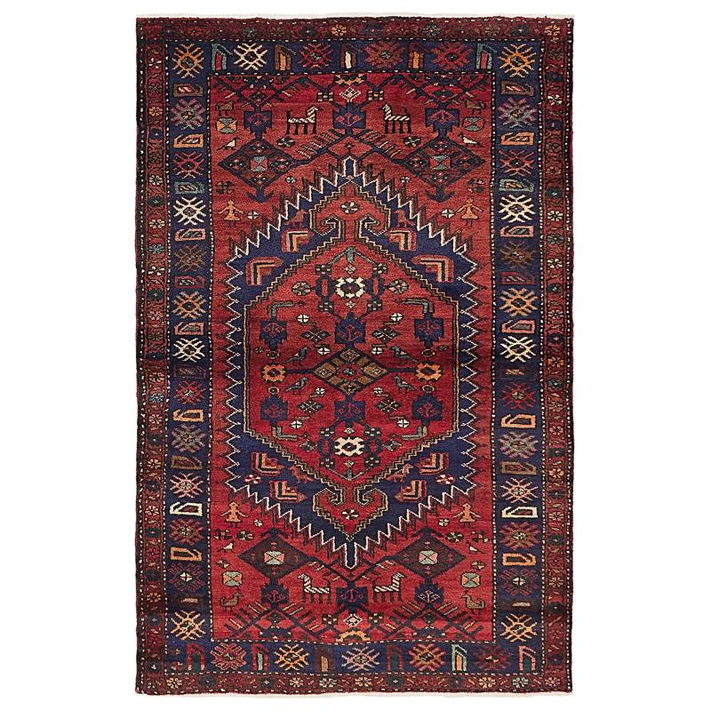 ECARPETGALLERY Hand-knotted Andelz Red Wool Rug - 3'4 x 9'10