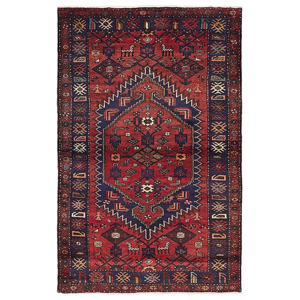 ECARPETGALLERY Hand-knotted Andelz Red Wool Rug - 3'4 x 9'10