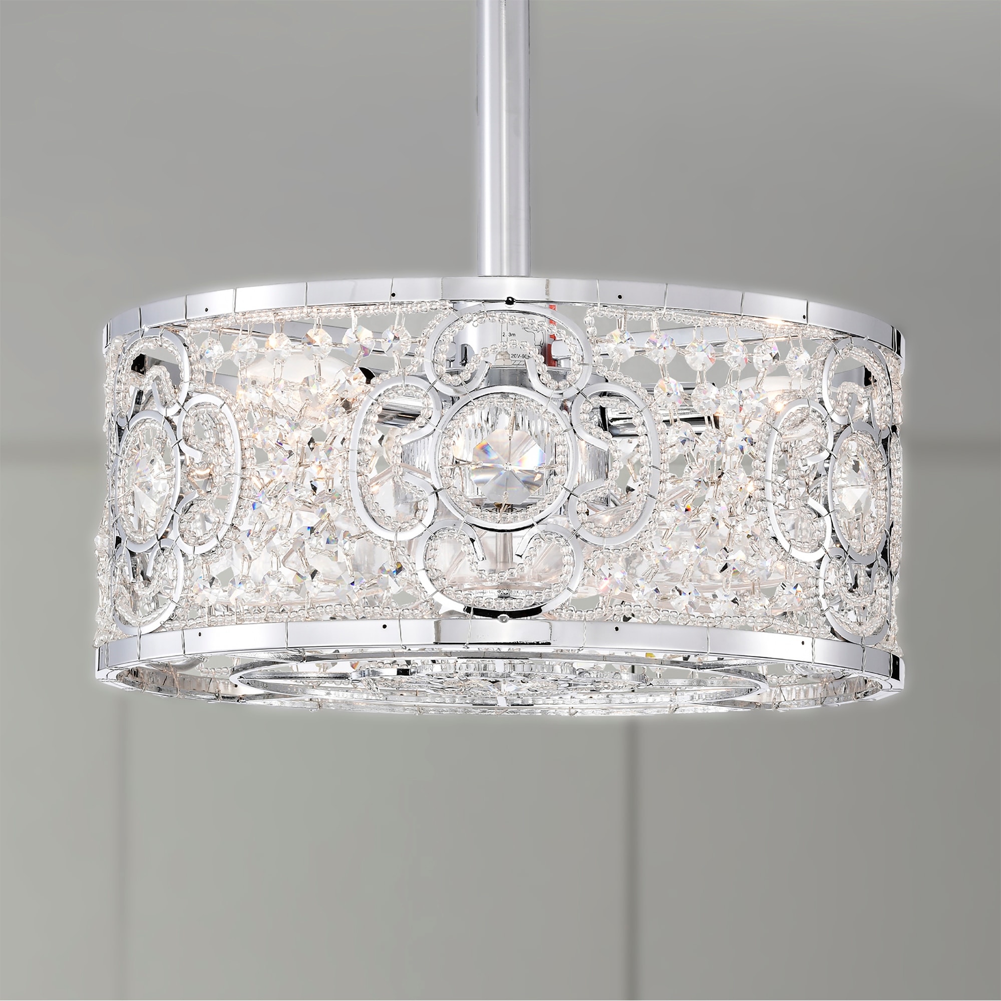 Warehouse of Tiffany Ralph 15 Inch Chrome Polish Crystal Fandelier