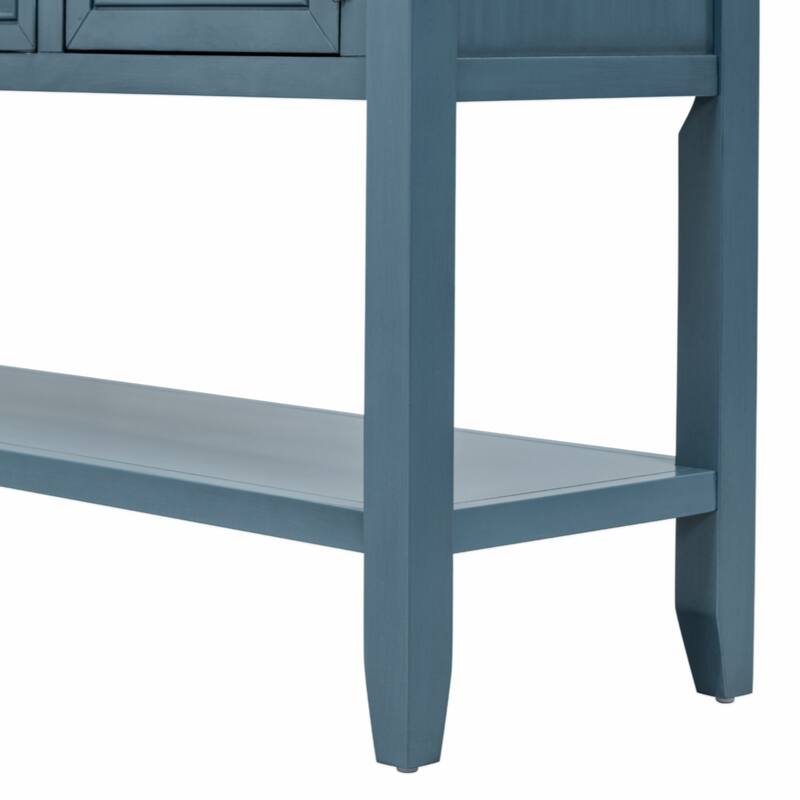 Cambridge Series Ample Storage Vintage Console Table with Four Small Drawers and Bottom Shelf