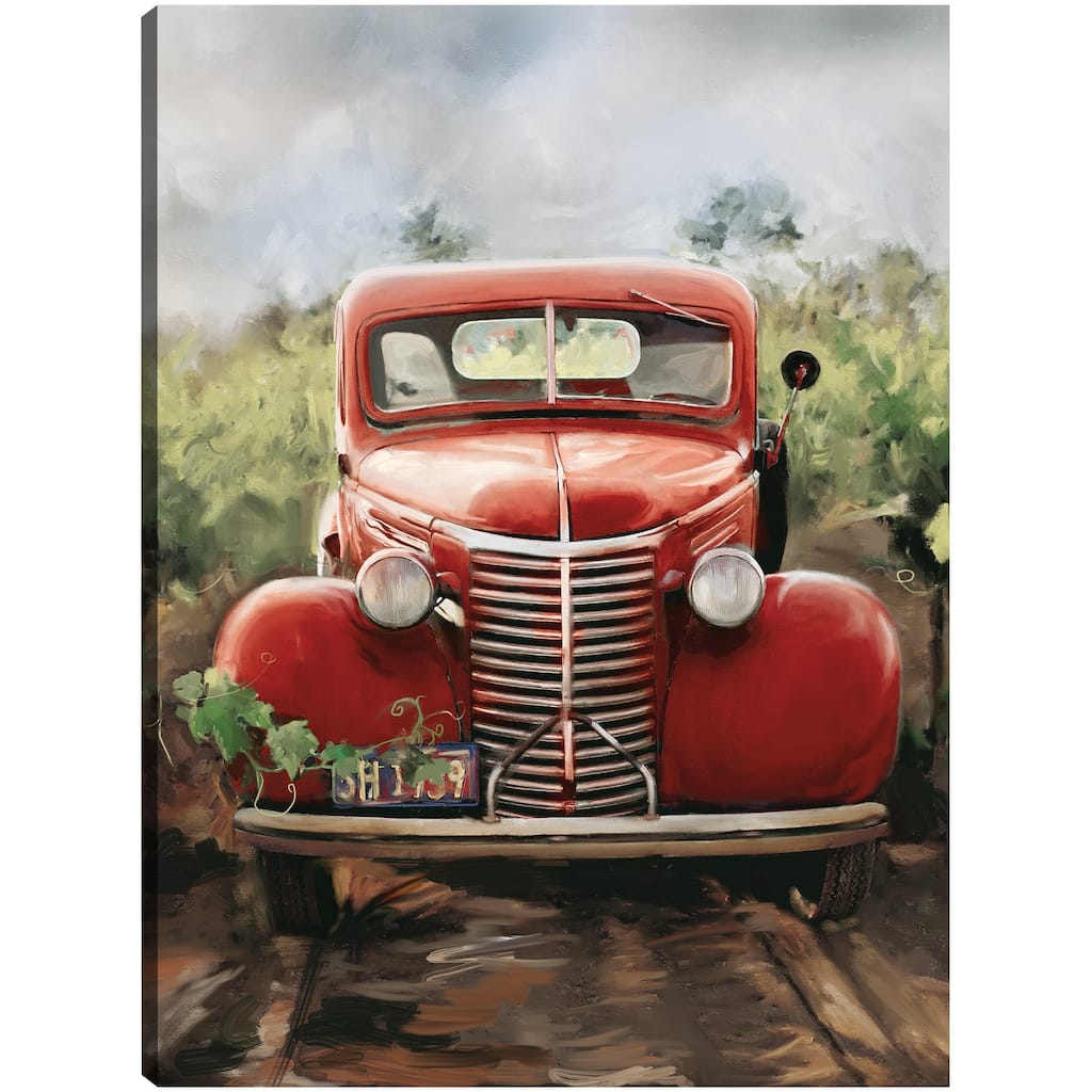 Little Red Truck By Studio Arts Canvas Art Print