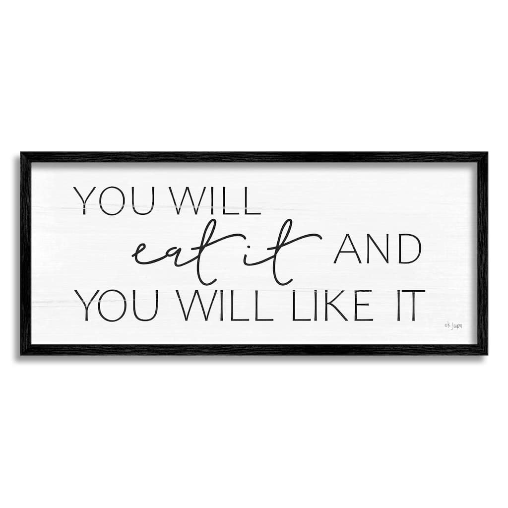 Stupell Eat & Like It Rustic Kitchen Phrase Sign Framed Wall Art, Design by Jaxn Blvd. - Off-White