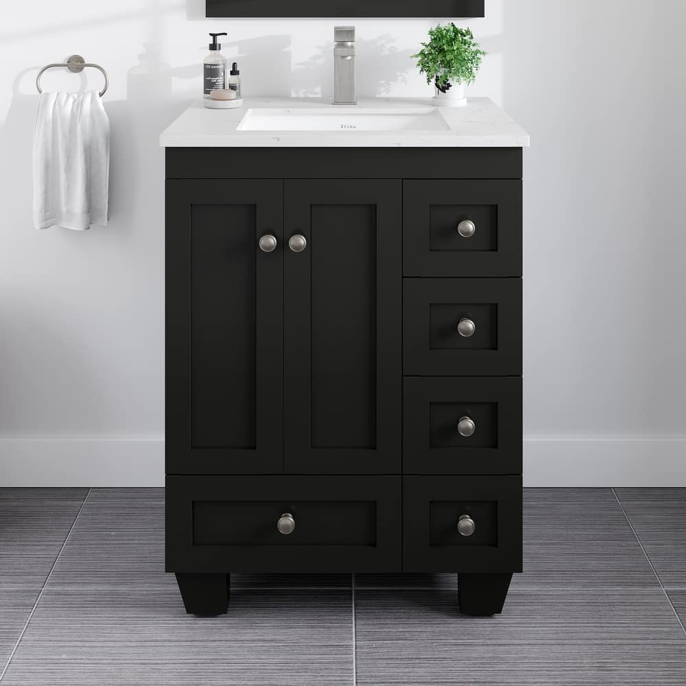 Eviva Acclaim Bath Vanity with Carrara Quartz Top & Undermount Sink