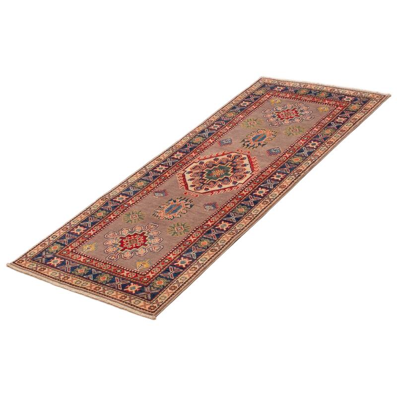 ECARPETGALLERY Hand-knotted Uzbek Ghazni Taupe Wool Rug - 2'8 x 6'6