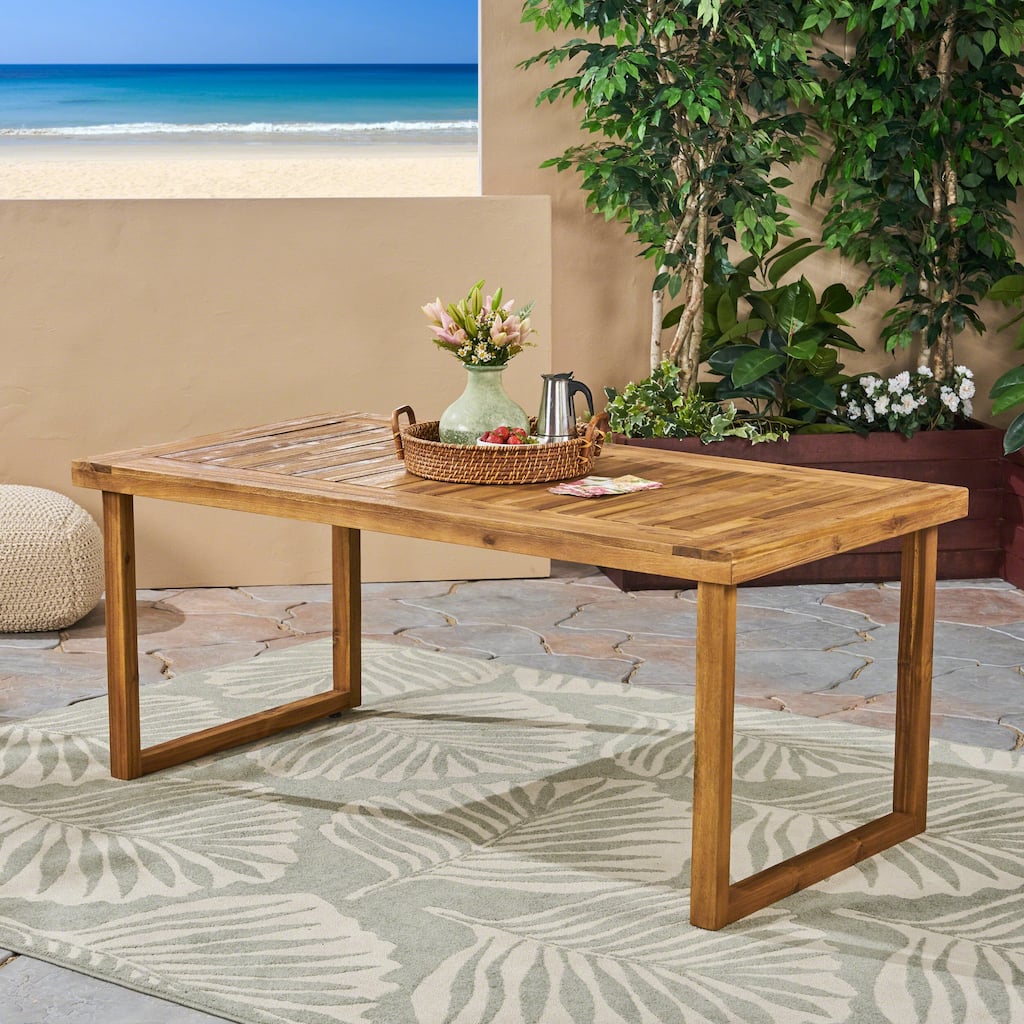 Outdoor Acacia Wood Dining Table,Sandblast