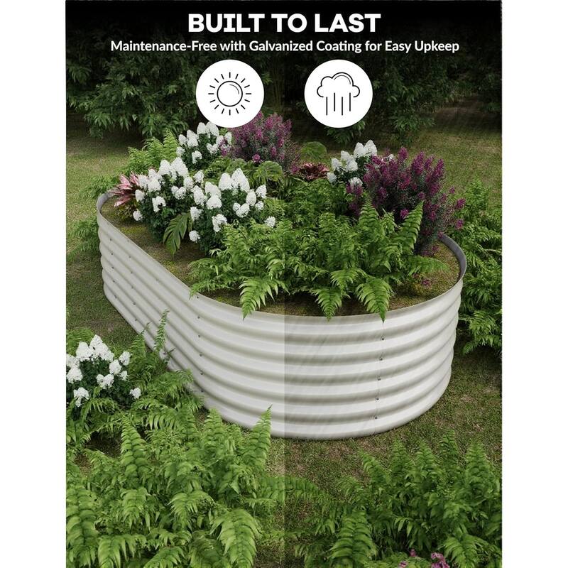 Galvanized Raised Planter Boxes Outdoor, for Vegetables, Fruits, Flower