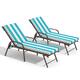 Option Chair-Brown&Cushion-BlueWhite