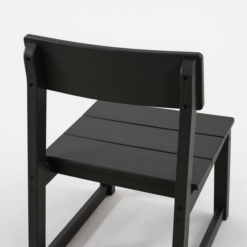2-Pack HDPE Indoor/Outdoor Dining Chairs, All-Weather Garden & Patio Side Chairs with Modern Backrest