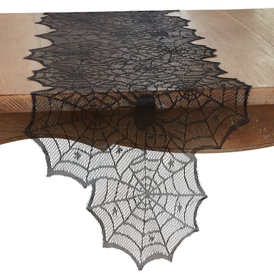 Ghostly Charm Spiderweb Net Table Runner - 18" x 72"