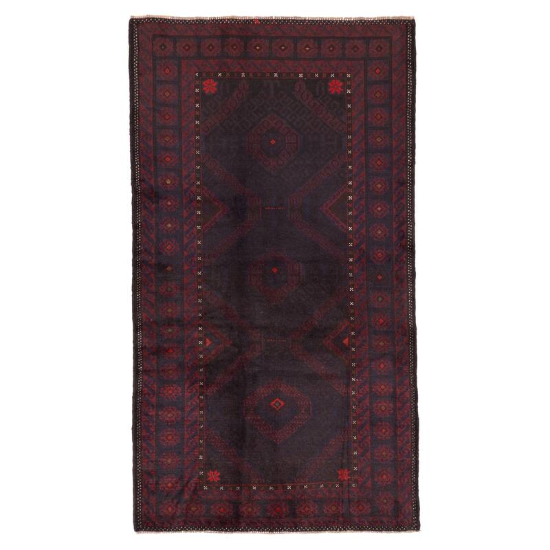 ECARPETGALLERY Hand-knotted Teimani Dark Brown Wool Rug - 3'7 x 6'4